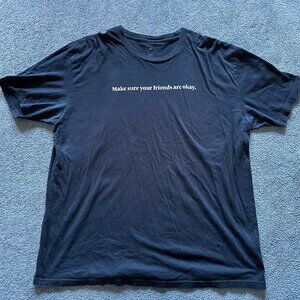 Fanjoy Men's Navy Blue "Make Sure Your Friends Are Okay" T-Shirt Size 2XL